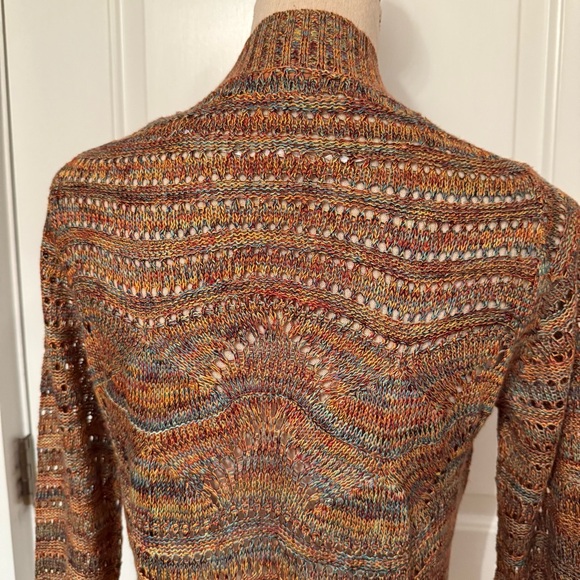 BELLDINI SWEATER CARDIGAN NEW UNWORN LONG SLEEVE BLUE ORANGE MARLED MULTI SIZE S - Picture 7 of 9